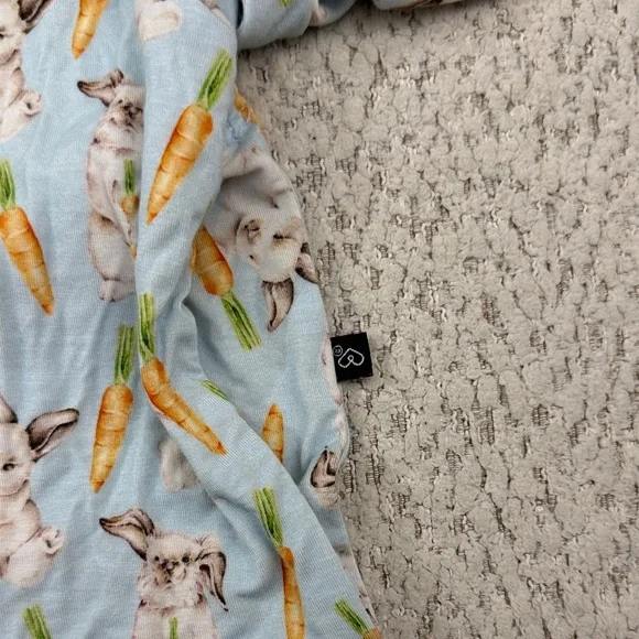 Bamboo Blue Bunny Print Kids Pajamas - Picture 3 of 4